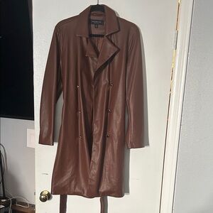 Marc New York Chestnut Leather Coat